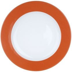 Assiette nova océan blanc, porcelaine orange