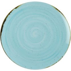 Assiette nova saturne en porcelaine bleue mouchetée