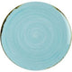 Assiette nova saturne en porcelaine bleue mouchetée