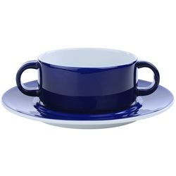 Plat nova océan blanc, porcelaine bleu cobalt
