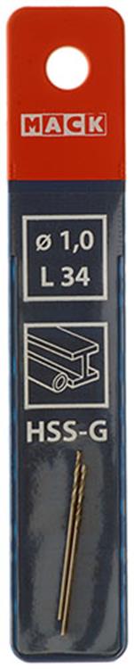 Mack 1018396 - foret à métaux hss g din 338 ø 1,0 x 34 mm 2 pcs | 5 pièces