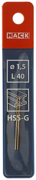Mack 1018397 - foret à métaux hss g din 338 ø 1,5 x 40 mm 2 pcs | 5 pièces