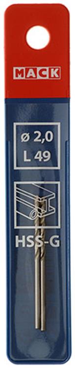 Mack 1018398 - foret à métaux hss g din 338 ø 2,0 x 49 mm 2 pcs | 5 pièces