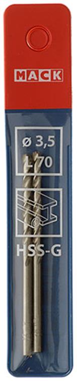 Mack 1018402 - foret à métaux hss g din 338 ø 3,5 x 70 mm 2 pcs | 5 pièces