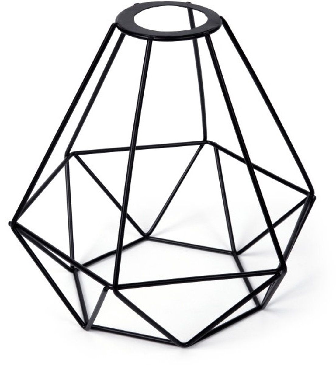 Cage d'abat-jour intégrale en forme de losange pour suspension d'intérieur noir