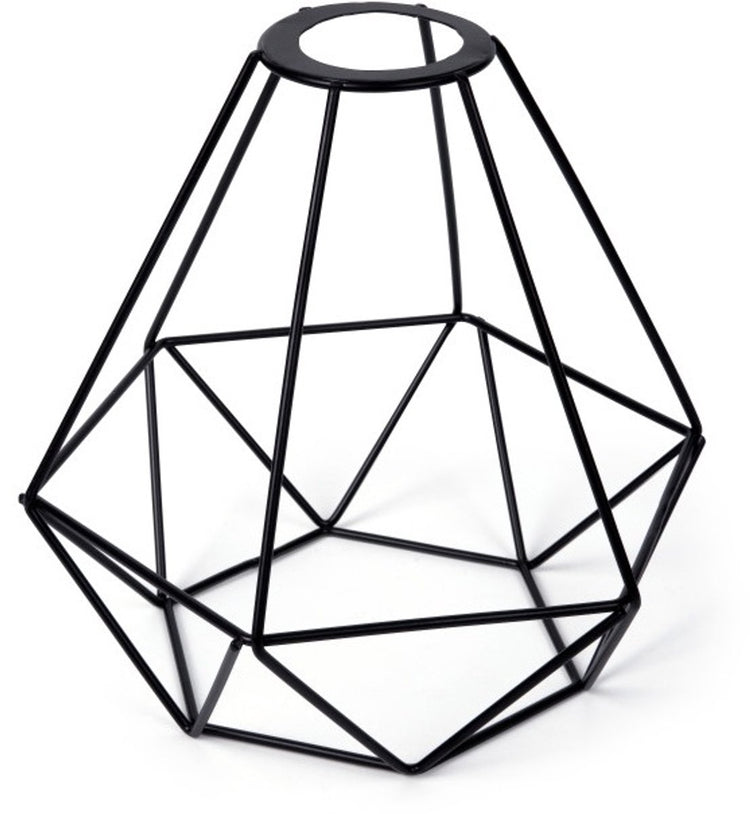 Cage d'abat-jour intégrale en forme de losange pour suspension d'intérieur noir