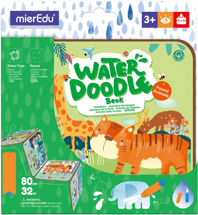Mieredu - livre de griffonnages d'eau - animaux de la forêt - - livre de griffonnages d'eau - animaux de la forêt