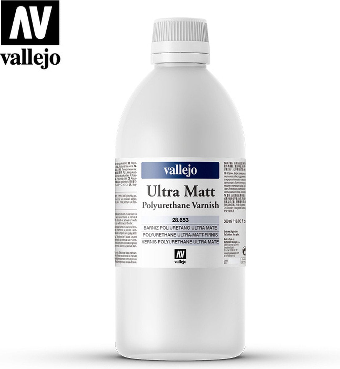 Peinture hobby Vallejo - 28653 vernis polyuréthane ultra mat - Flacon de peinture 500 ml - 500 ml
