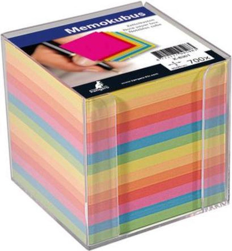 Cube mémo Kangaro - 9,5x9,5cm - rempli - 700 feuilles de papier coloré - k-6301