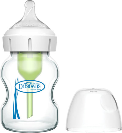 Dr. brown's options+ biberon anti-colique - biberon à col large - verre - 150ml