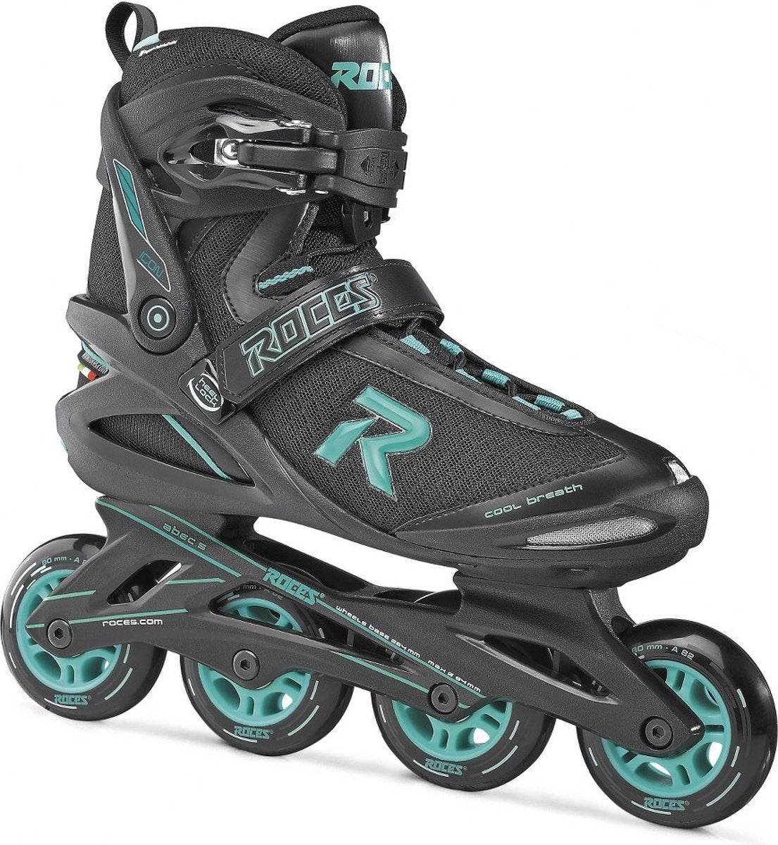 Icon patins à roues alignées bottes souples dames 80 mm 82A noir aqua taille 40