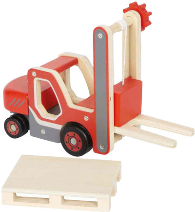 Petit pied - chariot élévateur en bois avec palette