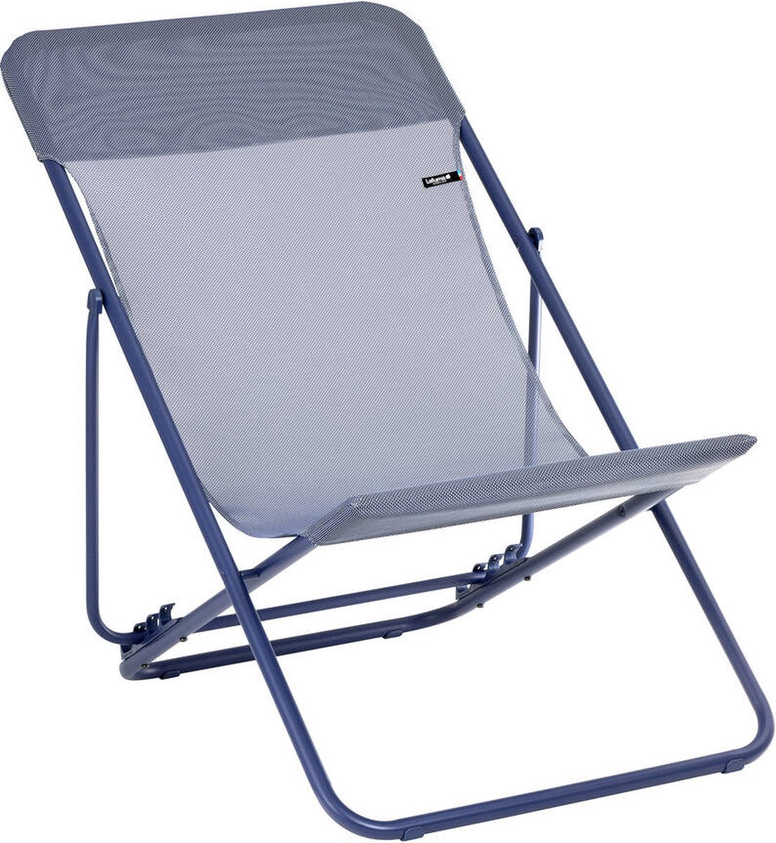 Lafuma maxi transat - chaise de plage - pliable - réglable - color block - indigo