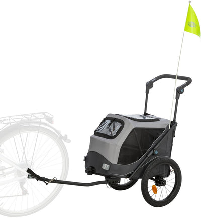 Chariot de vélo de chien trixie gris pliable
