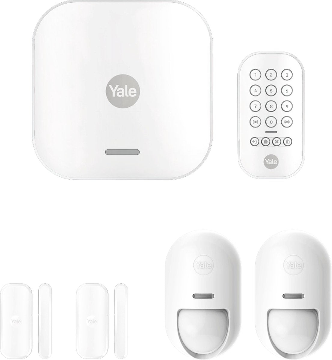 Yale - kit de démarrage pour système d'alarme intelligent plus - blanc - abonnement en option
