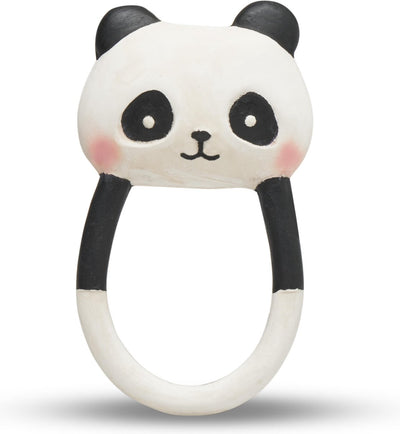 Lanco jouets anneau de dentition en caoutchouc lanco - kori le panda - noir - blanc