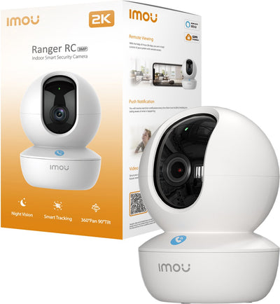 Caméra de sécurité intérieure intelligente Imou ranger rc 2k – 3mp 2k – rotative à 360° – wifi double bande (2,4 5ghz) – lan