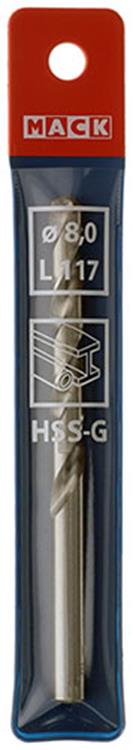 Mack 1018412 - foret à métaux hss g din 338 ø 8,0 x 117 mm | 5 pièces