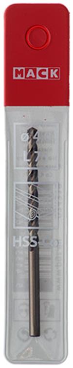 Mack 1018424 - foret à métaux hss co5% din 338 ø 4,0 x 75 mm | 5 pièces