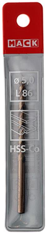 Mack 1018426 - foret à métaux hss co5% din 338 ø 5,0 x 86 mm | 5 pièces