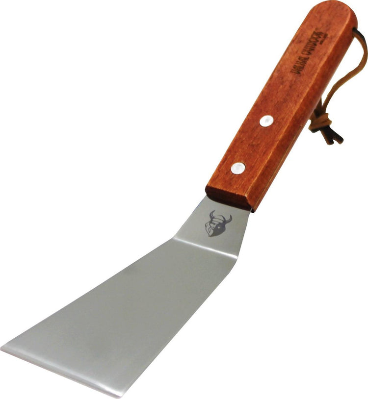 Spatule flexible d'extérieur Valhal - cordon de suspension en cuir - bois inox - vh.sp3