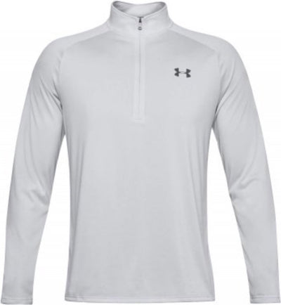 Under Armour maillot de sport homme ua tech 2.0 1 2 zip-gris - gris halo - blanc