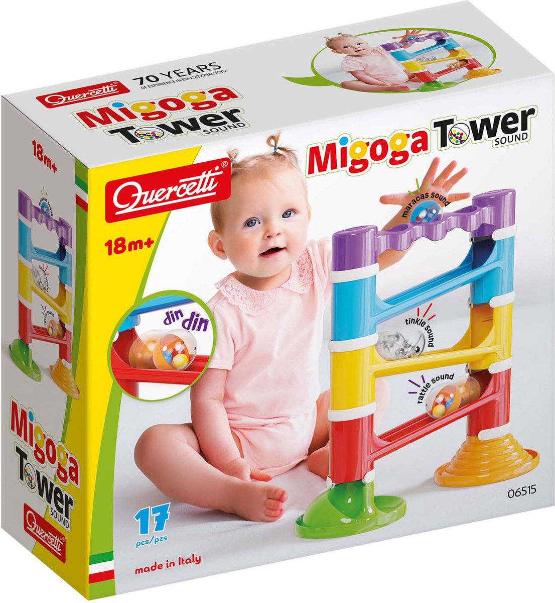 Quercetti Migoga Knikkerbaan Tower avec son, 17dlg.