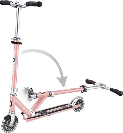 Trottinette enfant Globber - flow - chrome rose - roues lumineuses - pliable - à partir de 5 ans
