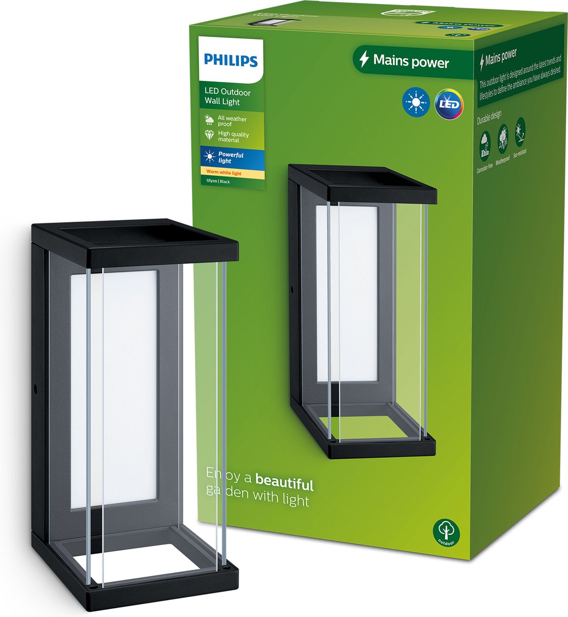 Philips LED Applique Philips Ulyzo - noire - E27