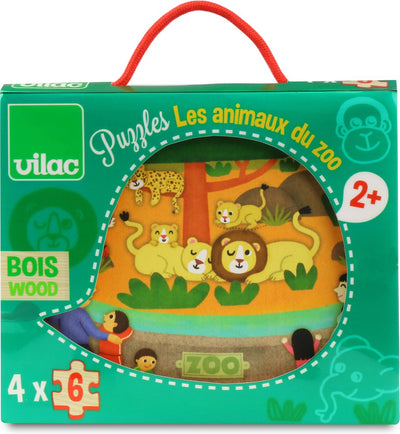 Vilac puzzle en bois zoo - jouet éducatif dans une boîte en bois.