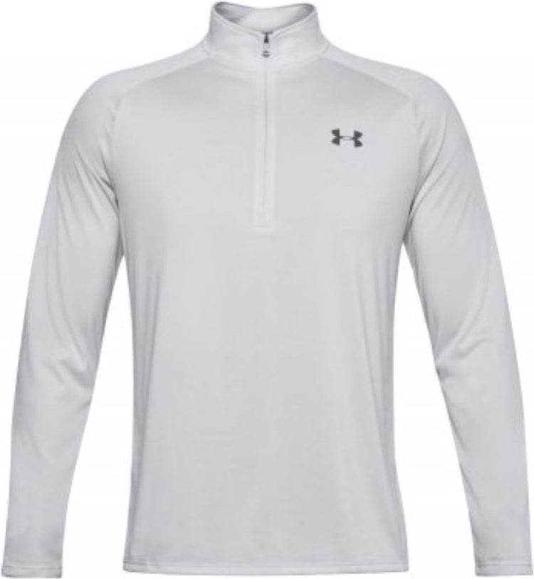 Under Armour maillot de sport homme ua tech 2.0 1 2 zip-gris - gris halo - blanc