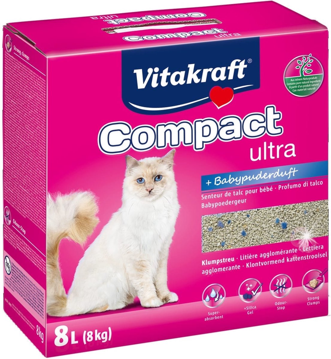 Litière agglomérante pour chat Vitakraft - poudre pour bébé - 8kg