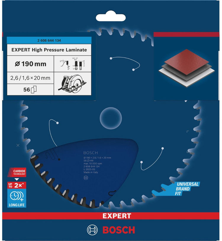 Lame de scie circulaire Bosch expert pour le bois 184x16x2,6 1,6x40 t