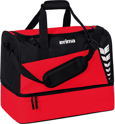 Sac de sport Erima six ailes (moyen) avec compartiment inférieur - rouge noir | taille: m