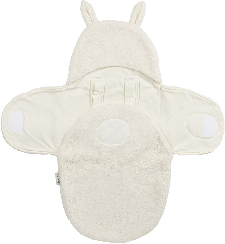 Couverture enveloppante pour bébé lapin Meyco - teddy - naturel