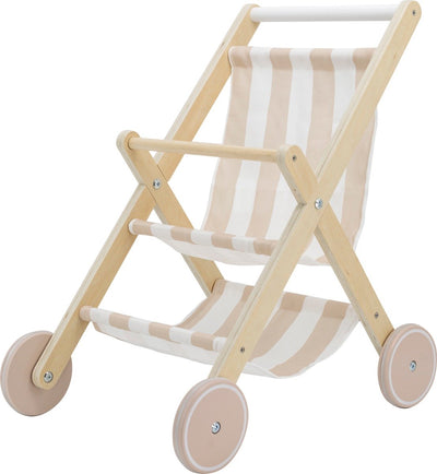 Landau de poupée en bois Tryco - landau de poupée - jeu de rôle avec panier - jouets en bois et jeu imaginatif - à partir de 18 mois blanc beige