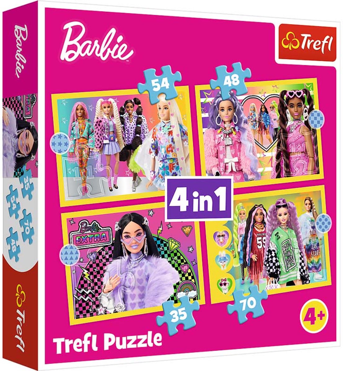 Trefl Puzzle Barbie 4 en 1 35,48,54,70 pièces