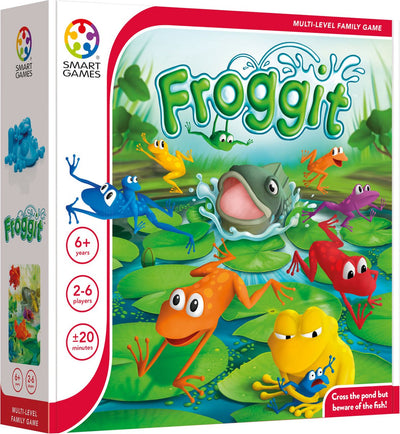 Smartgames froggit - jeu de société stratégique familial - plusieurs niveaux de jeu - 2 à 6 joueurs - à partir de 6 ans