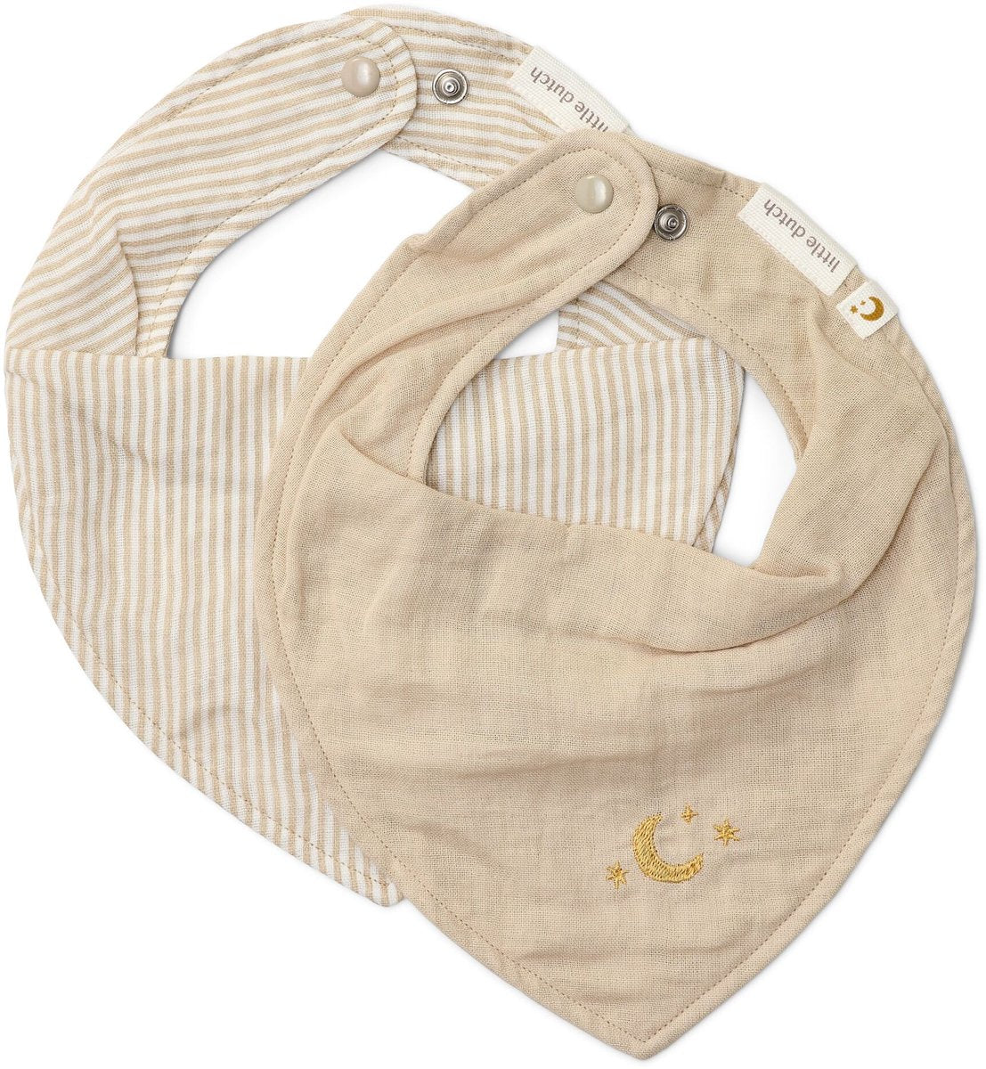 Little Dutch - lot de 2 bavoirs bandana - beige - essentiels