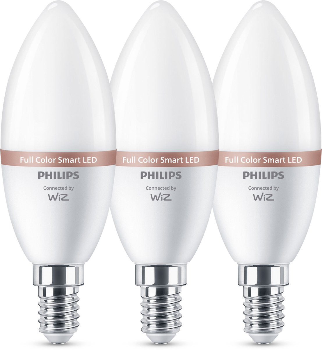 Philips LED Lampe Philips Smart LED RGB, C37, culot E14, 470 lm, lot de 3