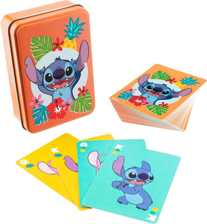 Jeu de cartes Paladone Disney Stitch - avec boîte en métal - pour rami, poker, blackjack