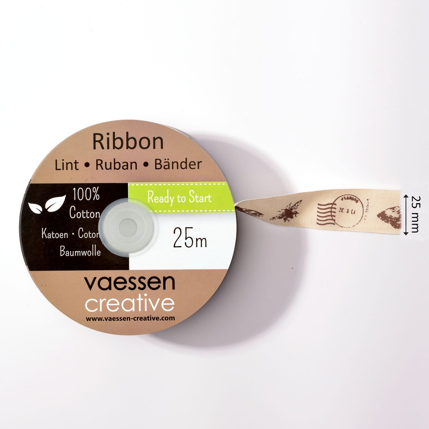 Vaessen creative • ruban 25mx25mm cachet de la poste papillon