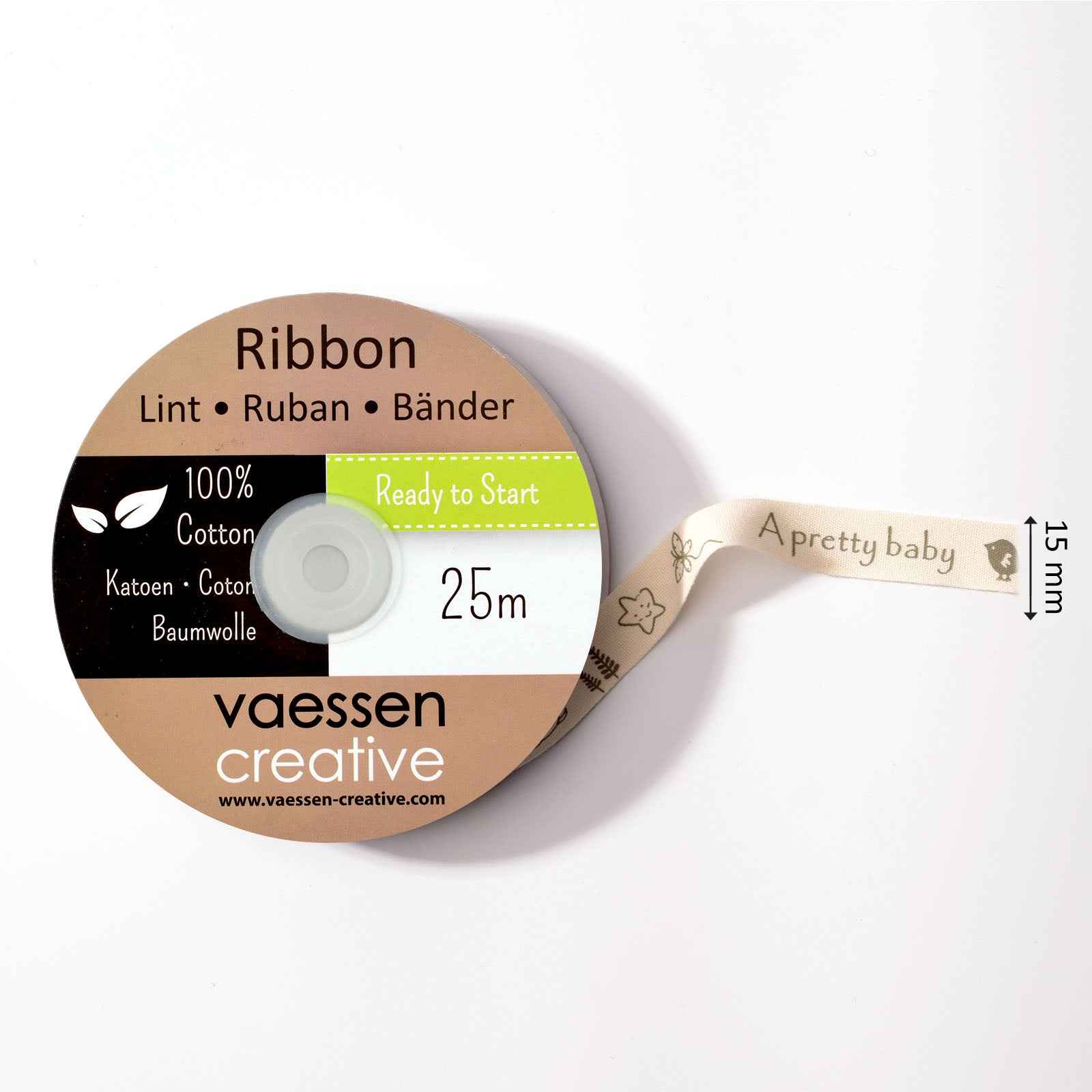 Vaessen creative • ruban 25mx15mm arbre papillon