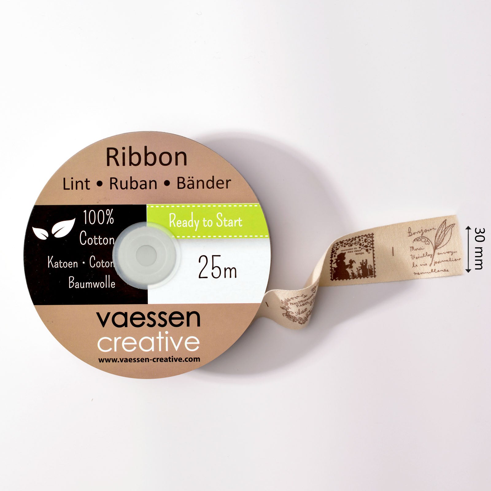 Vaessen creative • ruban 25mx30mm texte
