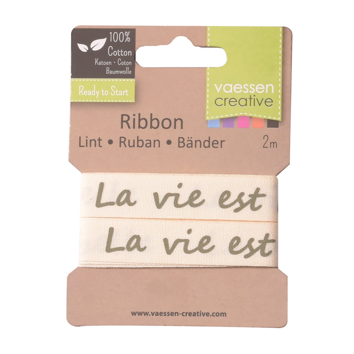 Vaessen creative • ruban 2mx15mm fr la vie est belle