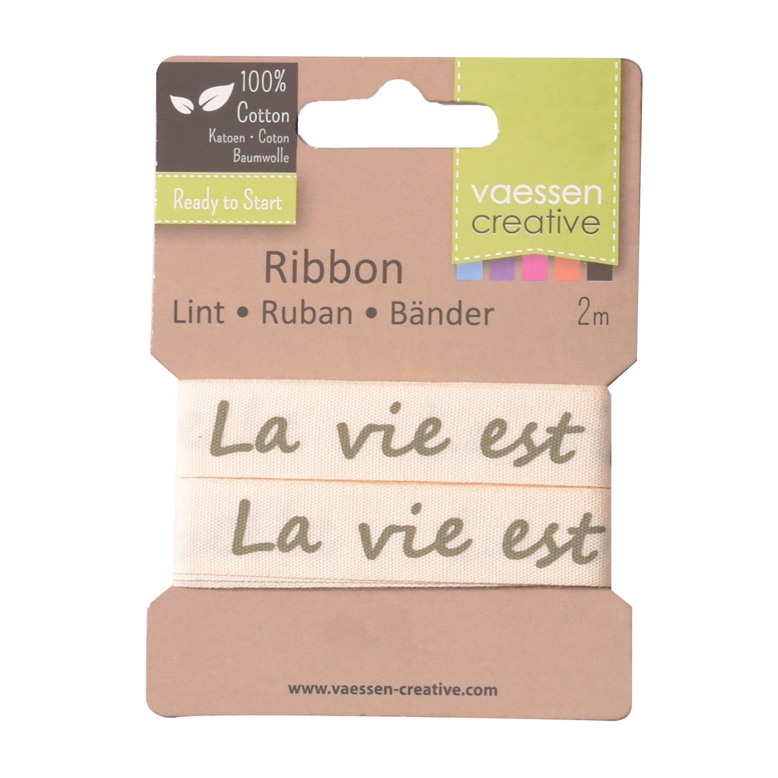 Vaessen creative • ruban 2mx15mm fr la vie est belle