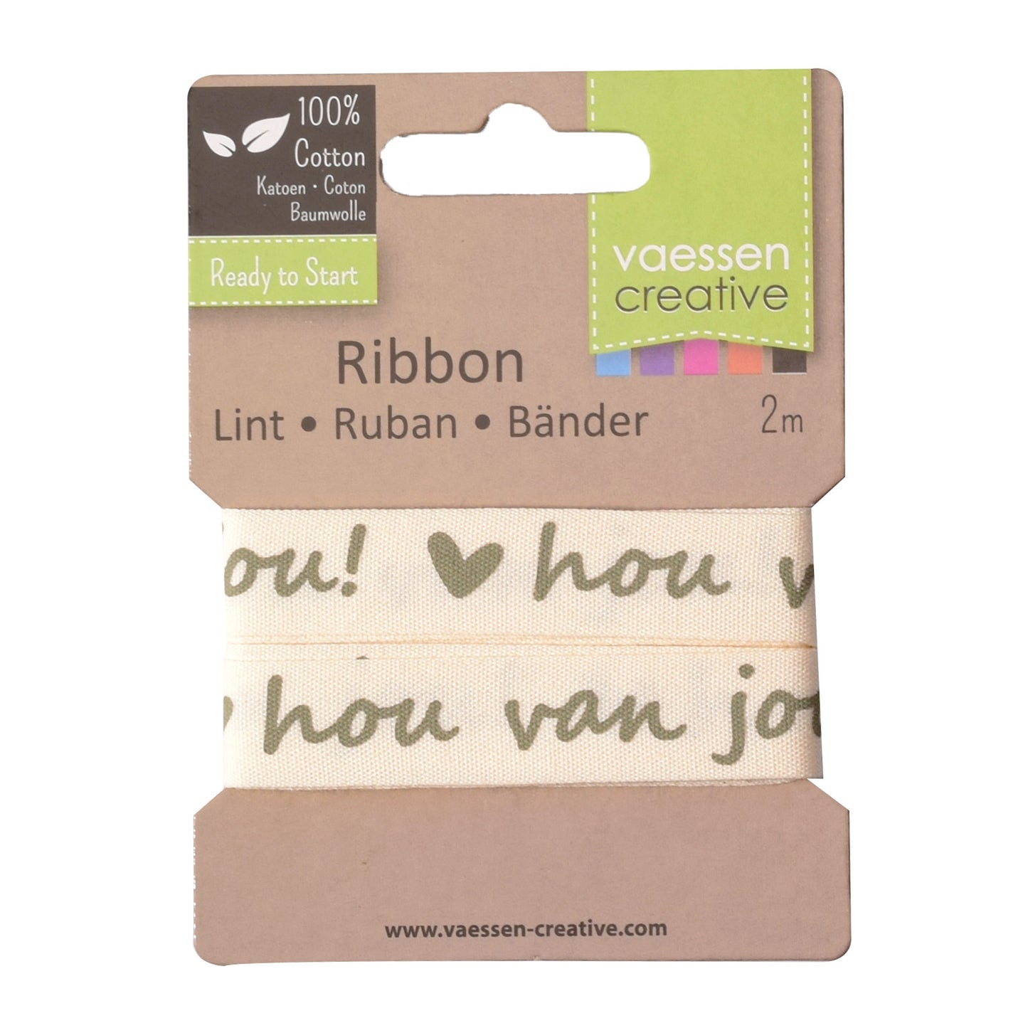 Vaessen creative • ruban 2mx15mm en t'aime