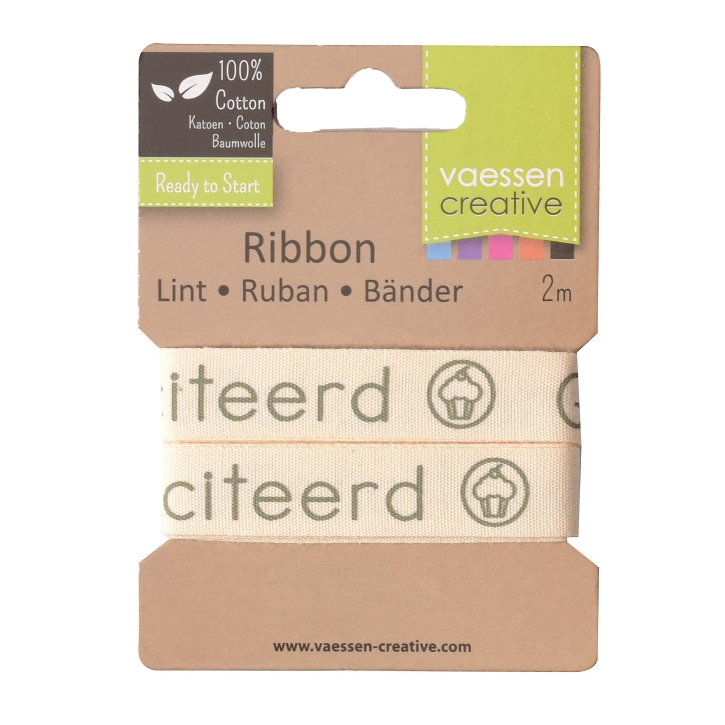 Vaessen creative • ruban 2mx15mm fr félicitations
