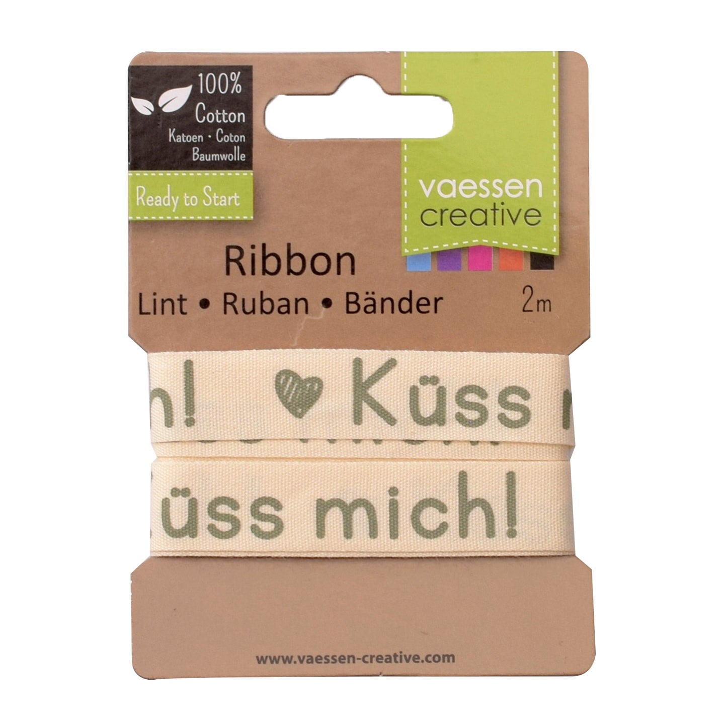 Vaessen creative • ruban 2mx15mm de küss mich!