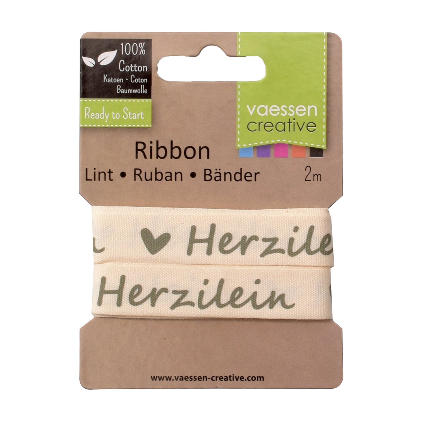 Vaessen creative • ruban 2mx15mm de herzilein